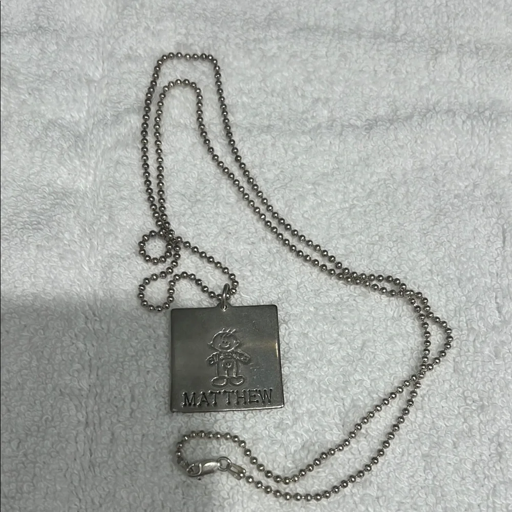 Silver Square Pendant with Cartoon Character - Picture 3 of 6